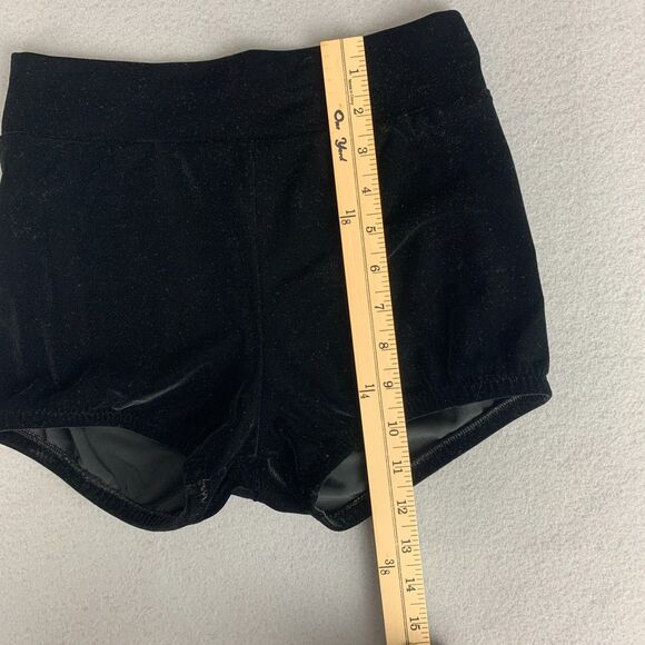 American Dancewear Adult Medium Black Velvet Shorts Set Performance Stagewear - Picture 5 of 8